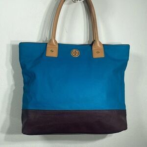Tory Burch Blue and Brown Travel Bag